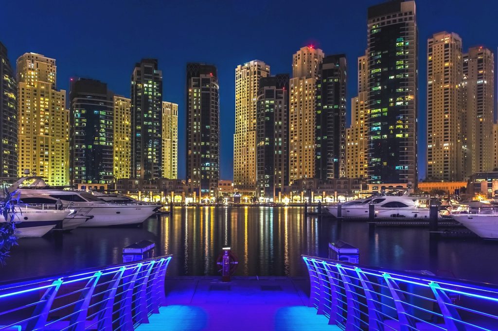 Dubai Harbour at Night