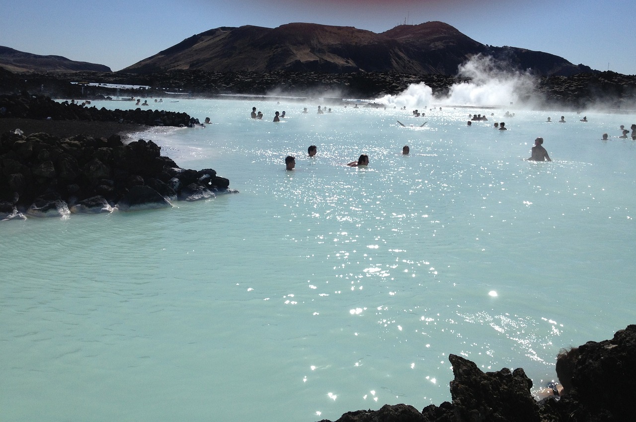 Sorgenti calde della laguna blu dell'Islanda